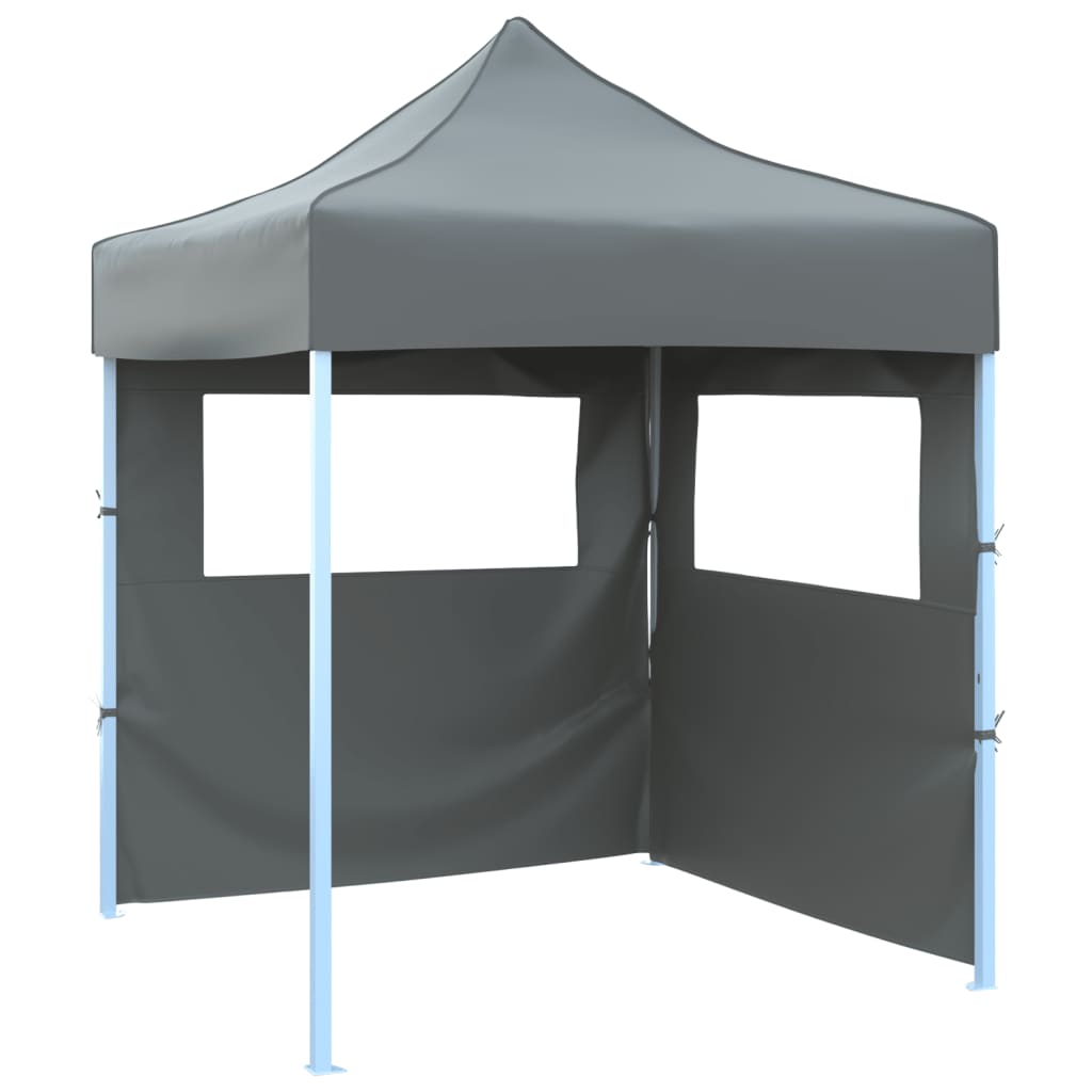 48884 vidaXL Professional Folding Party Tent with 2 Sidewalls 2x2 m Steel Anthracite
