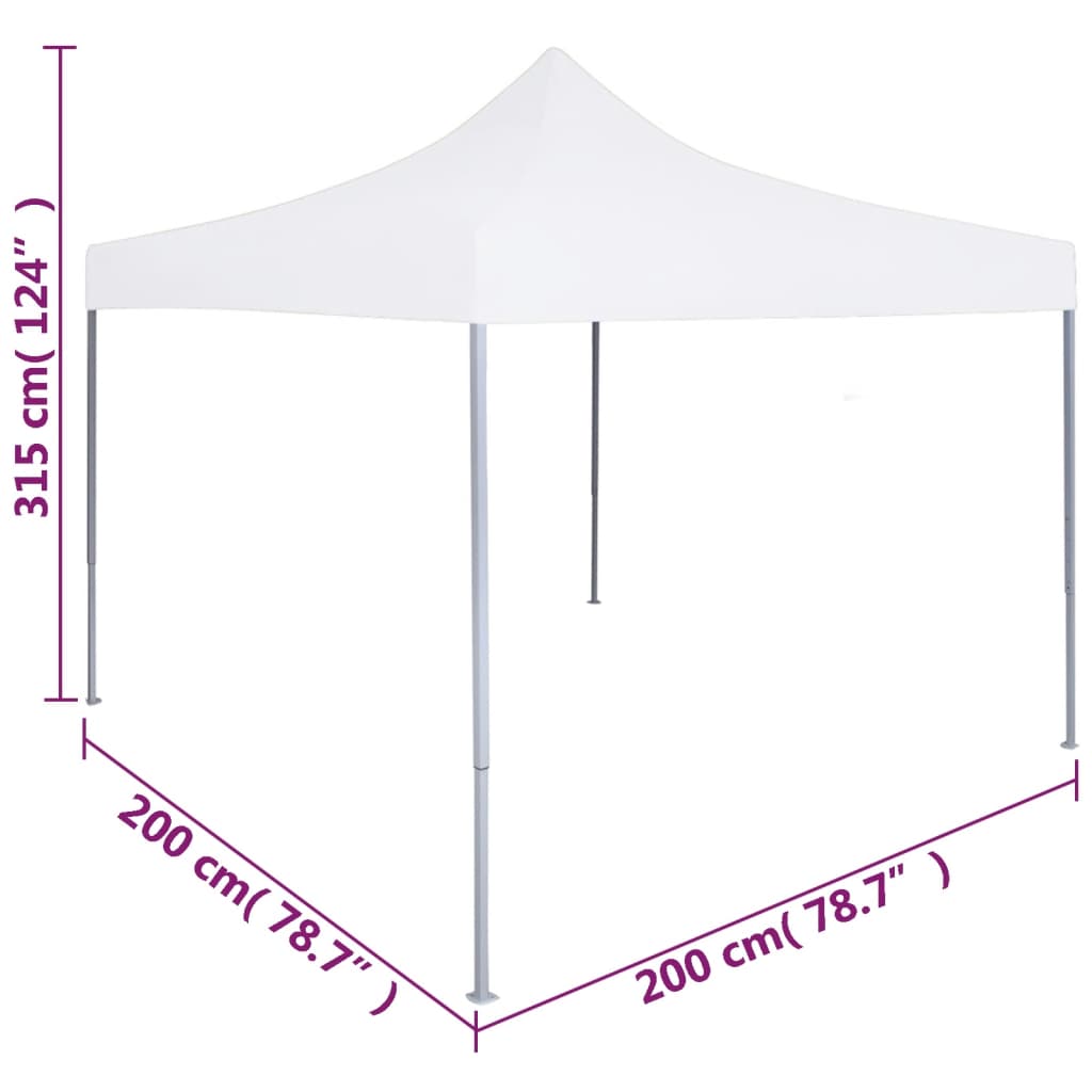 48886 vidaXL Professional Folding Party Tent 2x2 m Steel White
