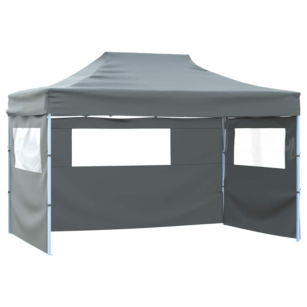 Professional Folding Party Tent with 4 Sidewalls 3x4 m Steel Anthracite