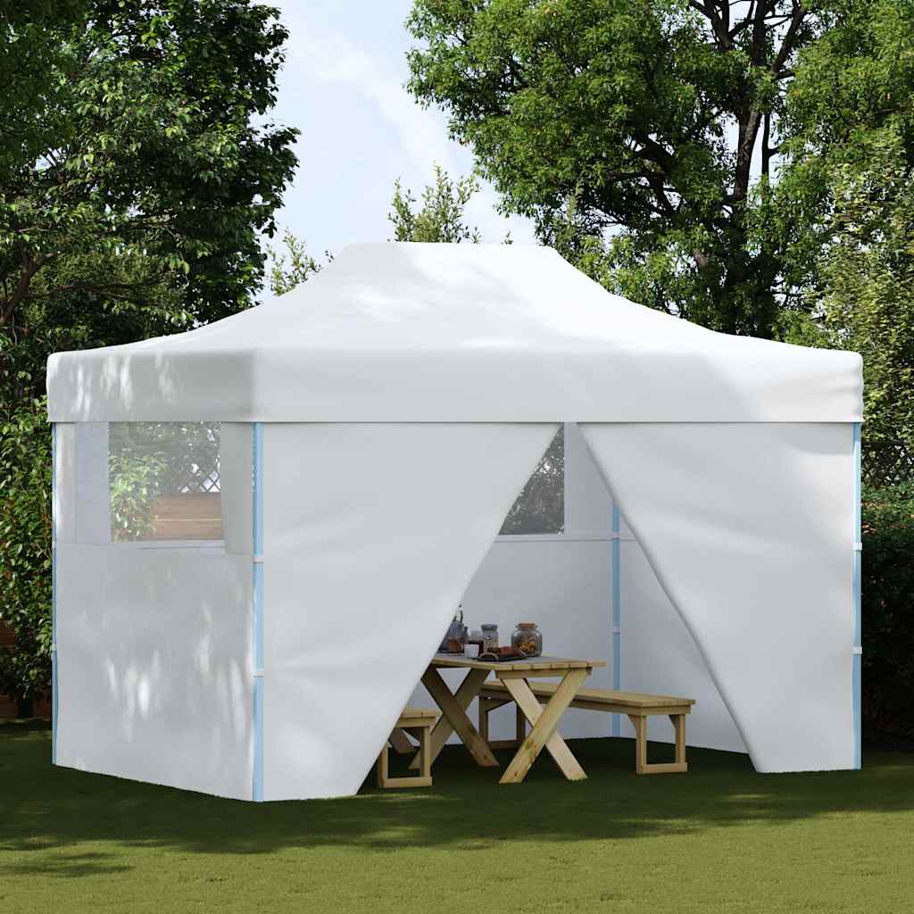 Professional Folding Party Tent with 4 Sidewalls White