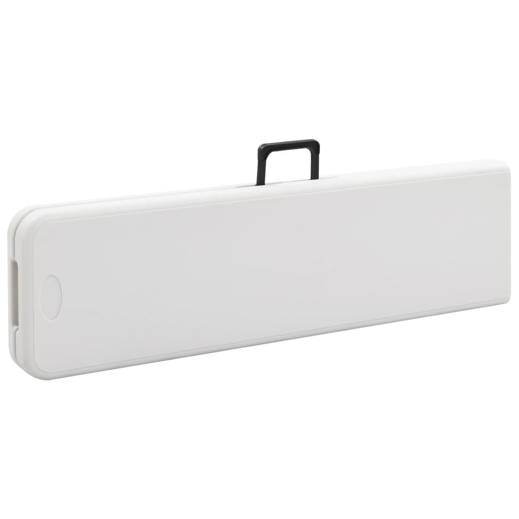 Patio Bench | Set of 2 | White, Black | Steel, HDPE | Large | Foldable
