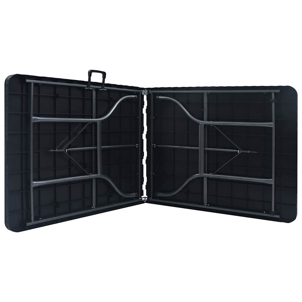 48831 vidaXL Folding Garden Table Black 180x75x72 cm HDPE Imitation Rattan