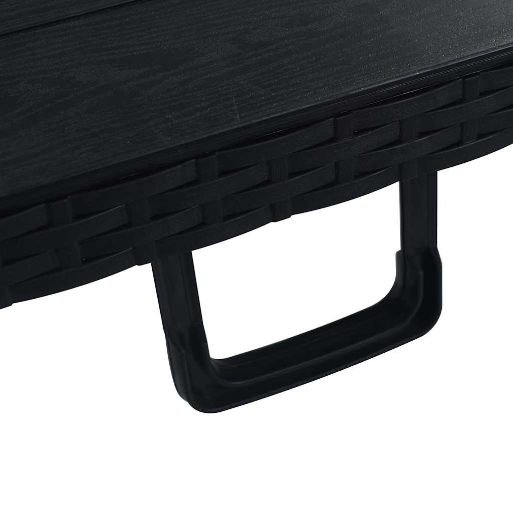 48831 vidaXL Folding Garden Table Black 180x75x72 cm HDPE Imitation Rattan