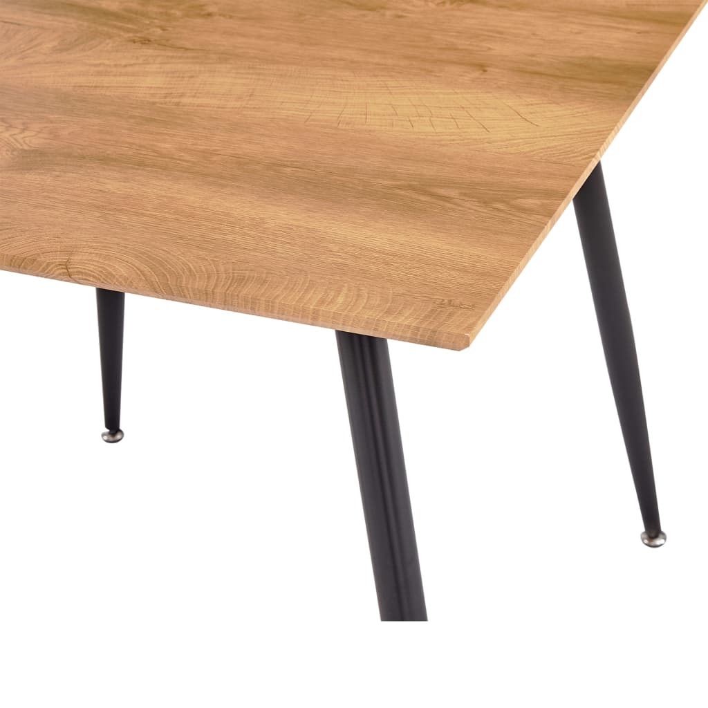 vidaXL Dining Table Oak and Black 80.5x80.5x73 cm MDF