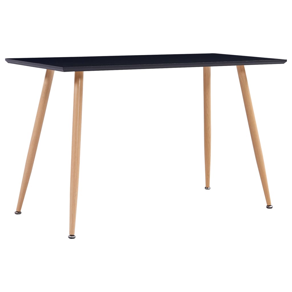 vidaXL Dining Table Black and Oak 120x60x74 cm MDF