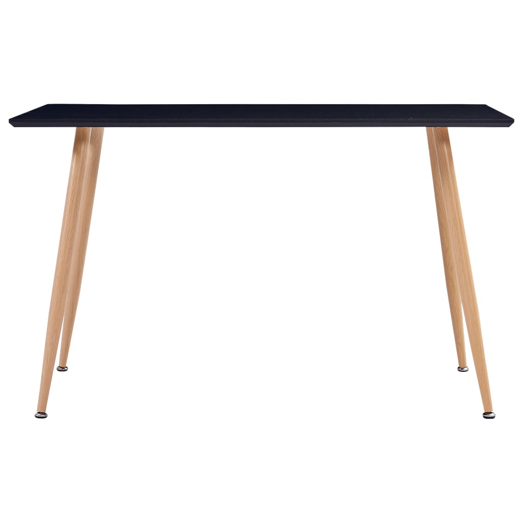 vidaXL Dining Table Black and Oak 120x60x74 cm MDF