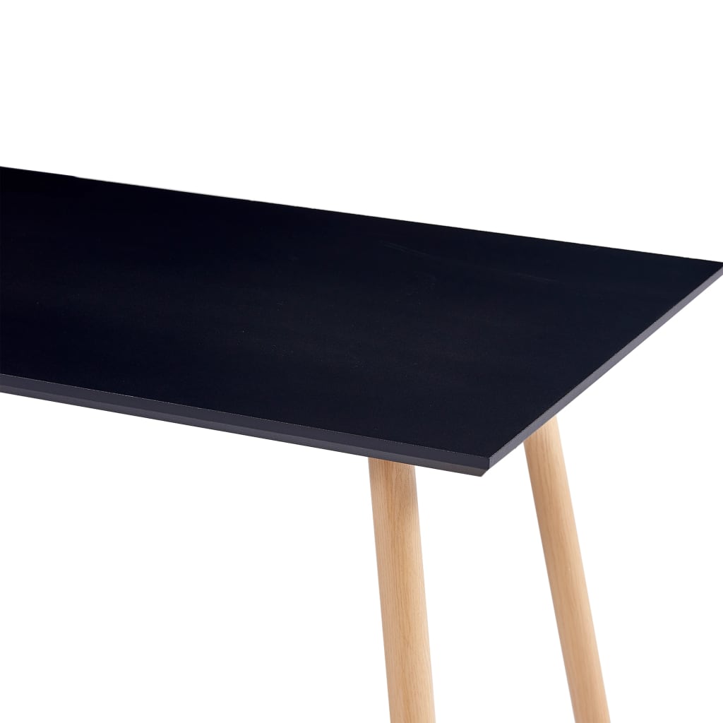 vidaXL Dining Table Black and Oak 120x60x74 cm MDF