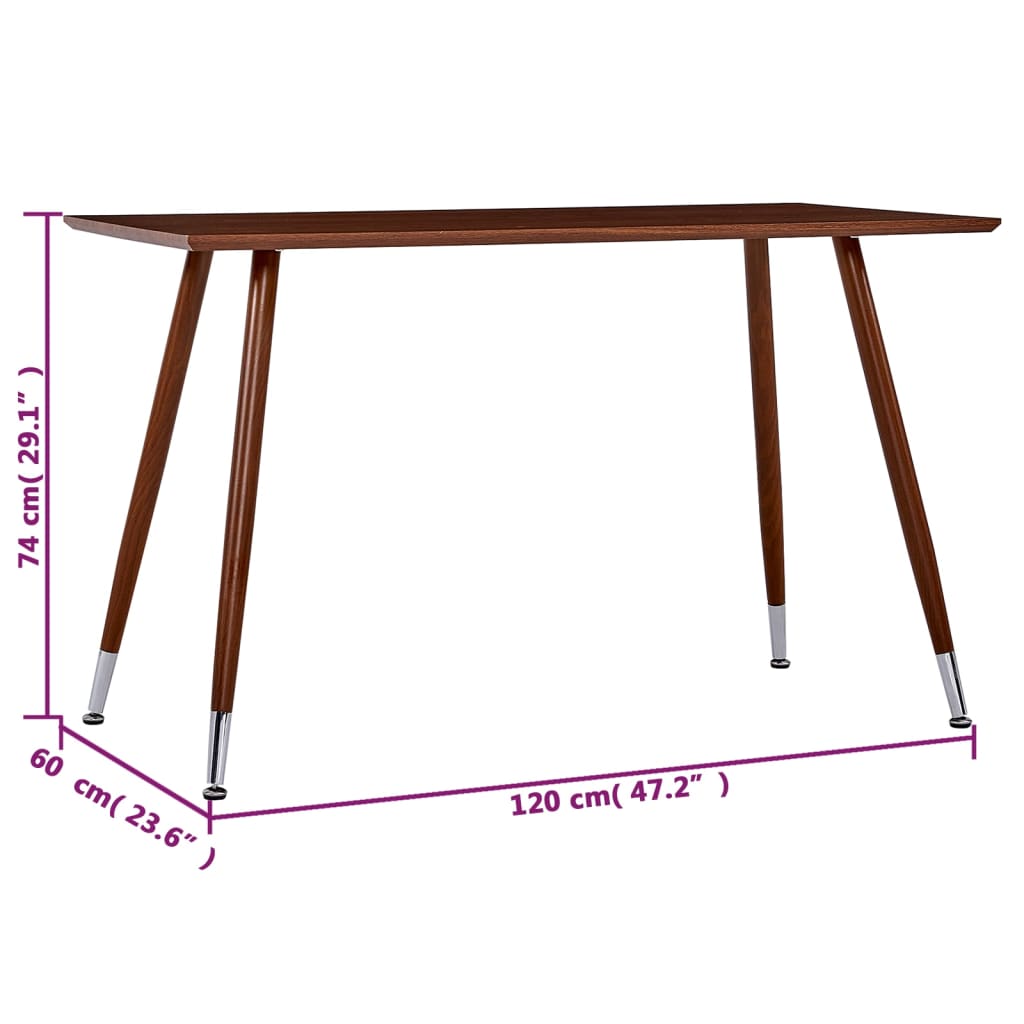 vidaXL Dining Table Brown 120x60x74 cm MDF