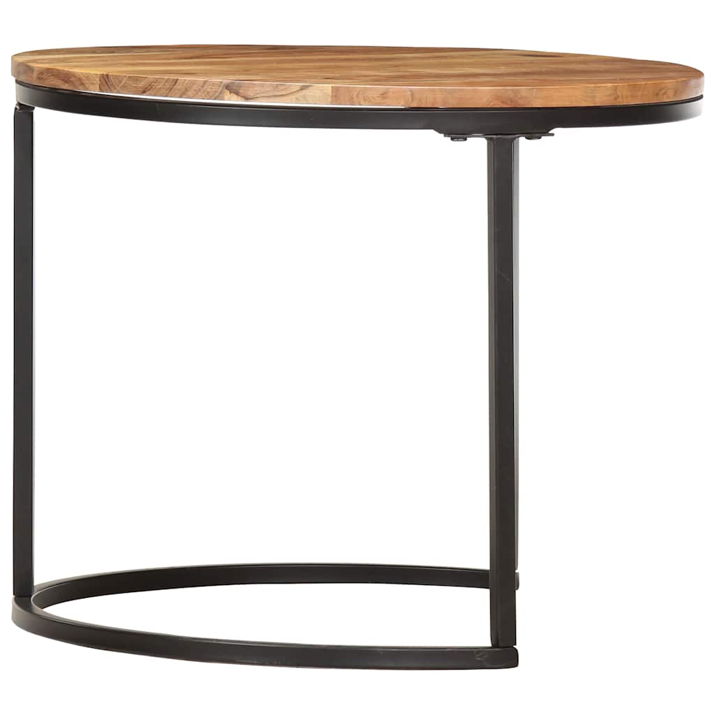 286185 vidaXL Nesting Tables 3 pcs Solid Acacia Wood