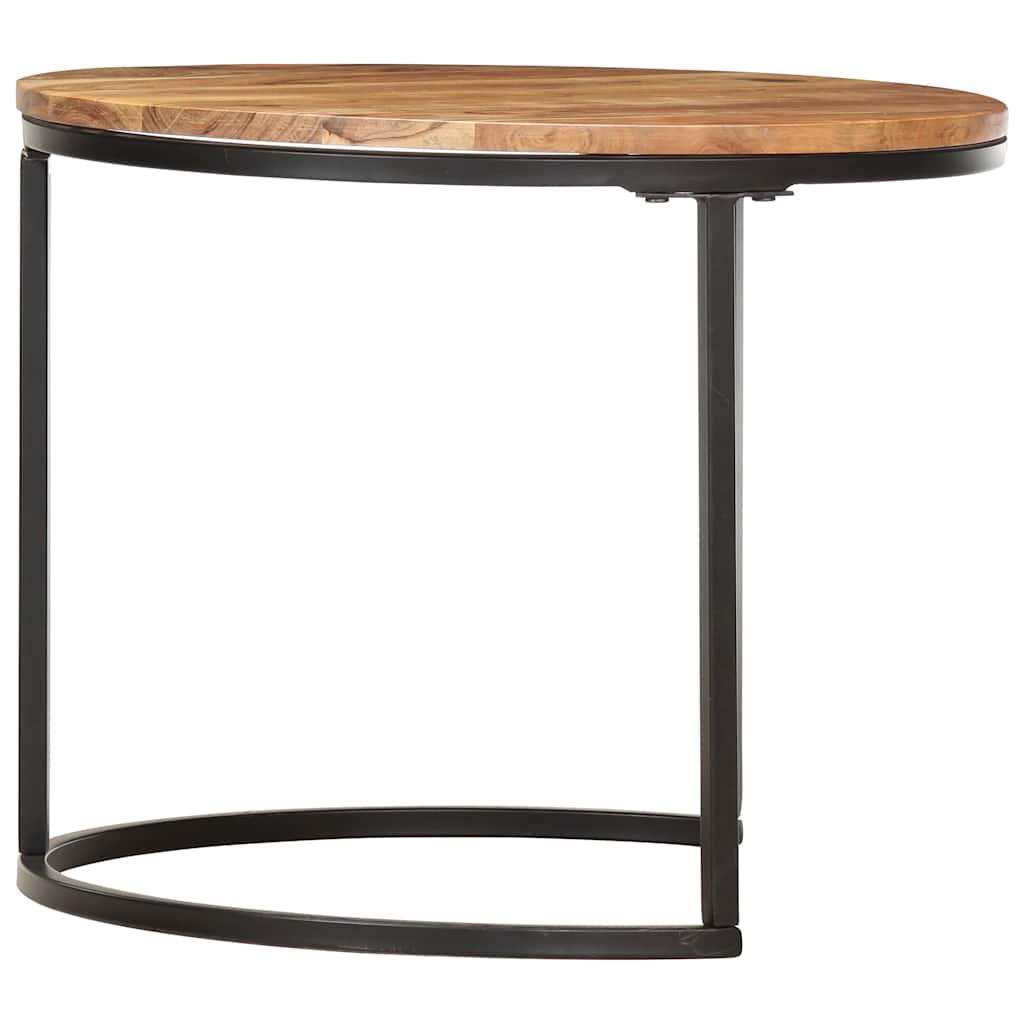 286186 vidaXL Nesting Tables 2 pcs Solid Acacia Wood