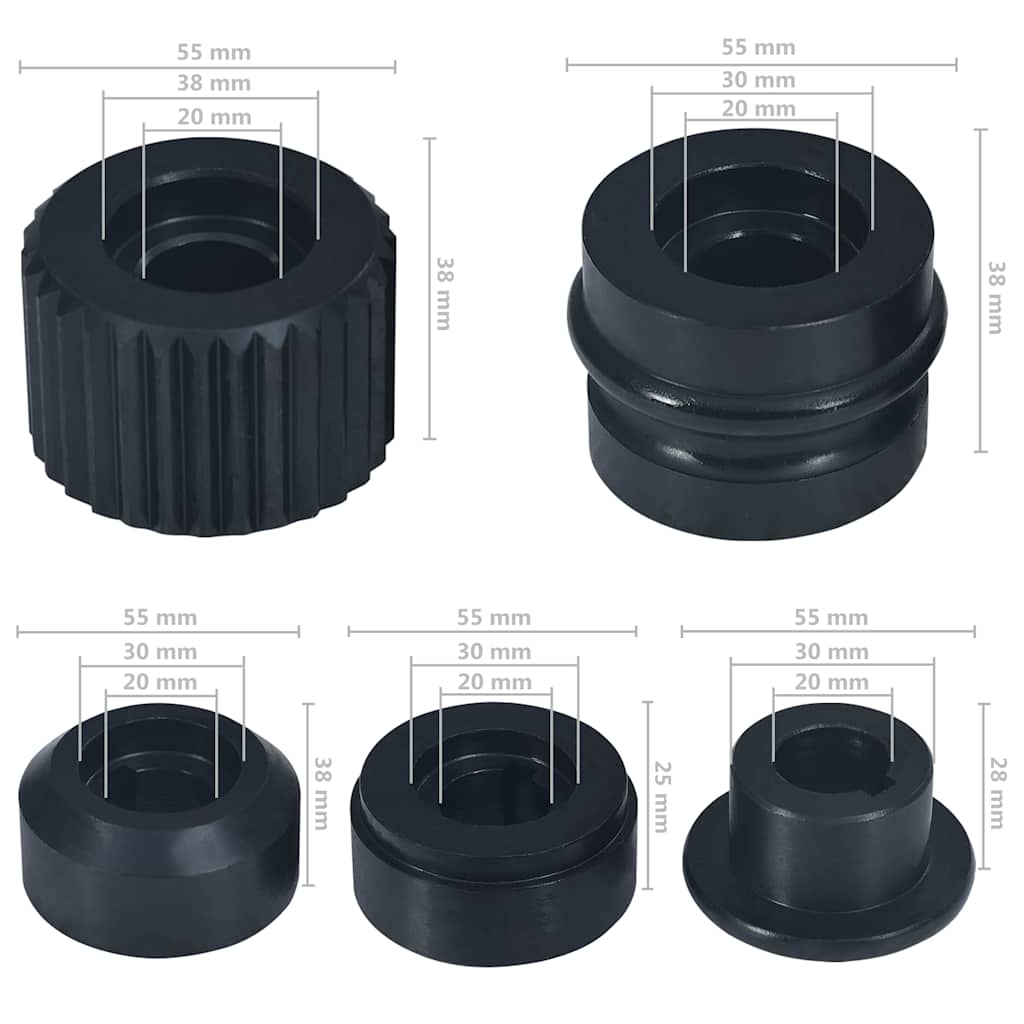 145388 vidaXL Flange Nuts for Tube Beading Machine 12 pcs Steel