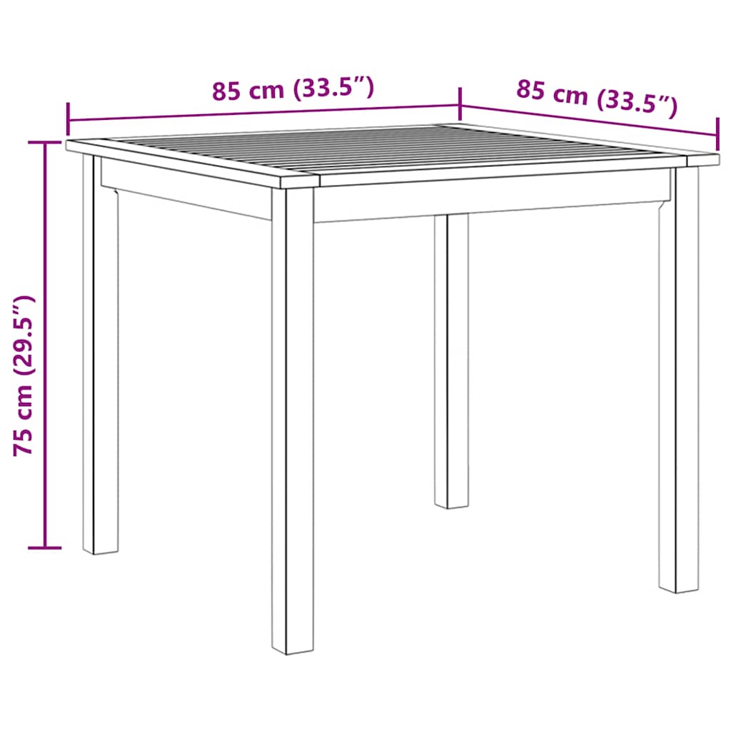 Garden Table 85x85x74 cm Solid Acacia Wood