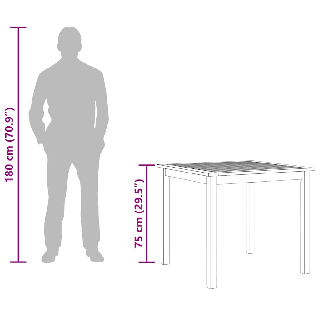 48606 vidaXL Garden Table 85x85x74 cm Solid Acacia Wood