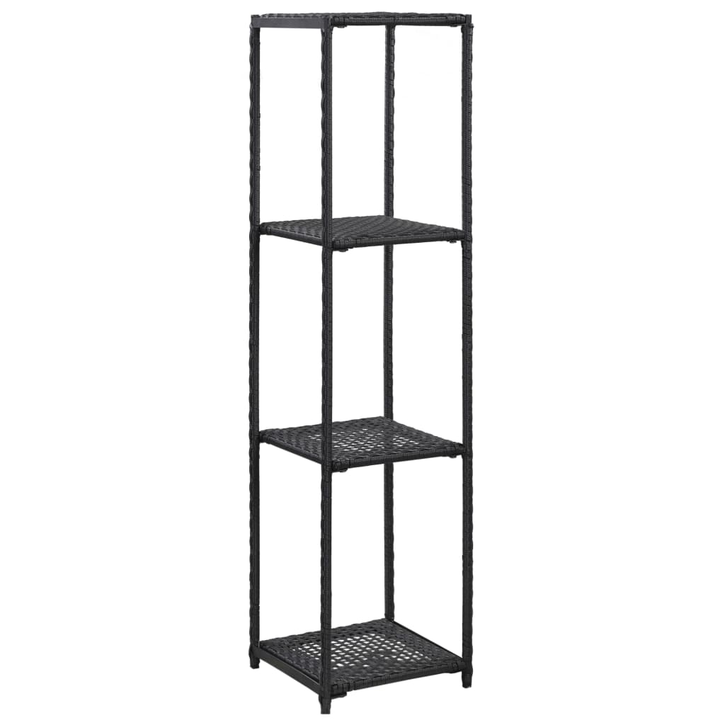46974 vidaXL Storage Shelf Black 30x30x120 cm Poly Rattan