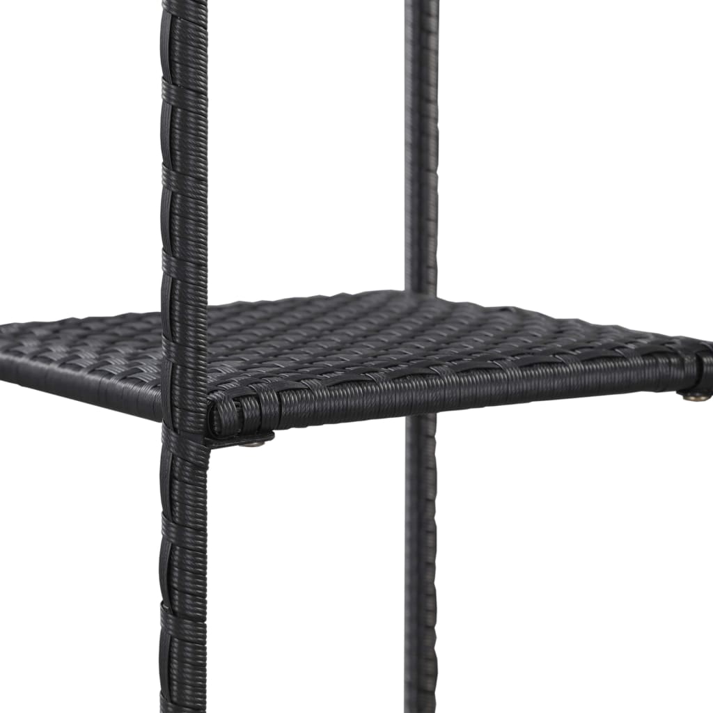 46974 vidaXL Storage Shelf Black 30x30x120 cm Poly Rattan