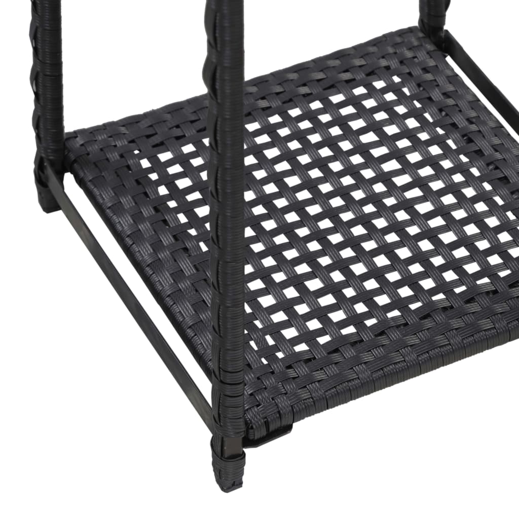 46974 vidaXL Storage Shelf Black 30x30x120 cm Poly Rattan