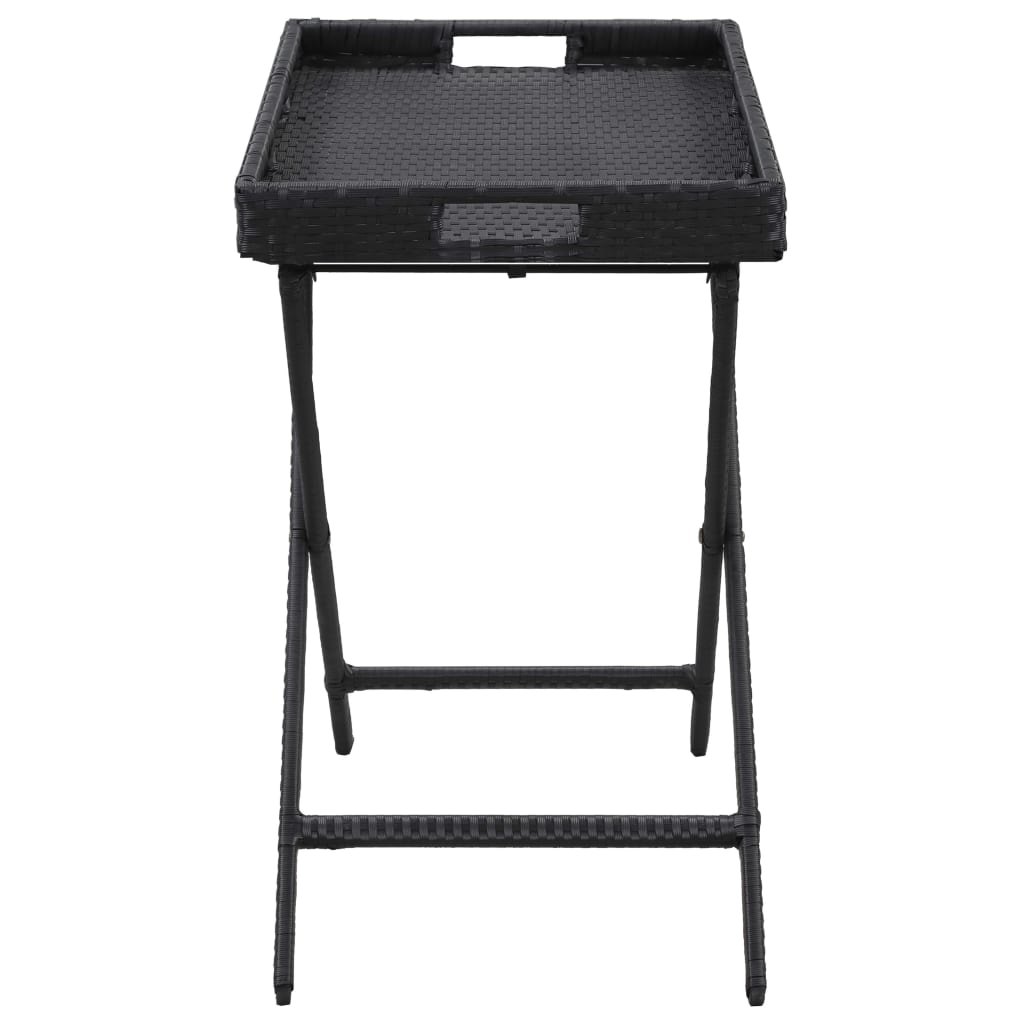 vidaXL Folding Table Black 80x45x75 cm Poly Rattan