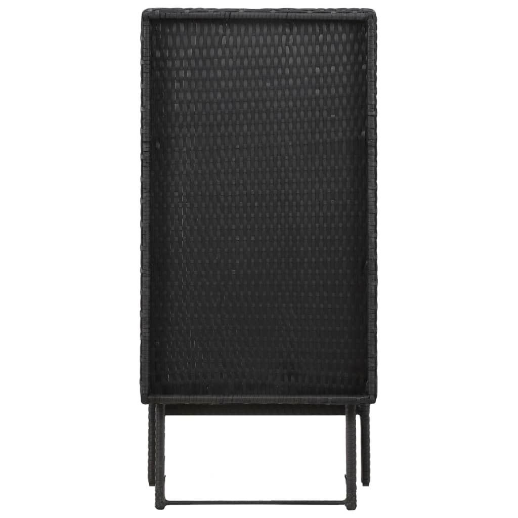 vidaXL Folding Table Black 80x45x75 cm Poly Rattan