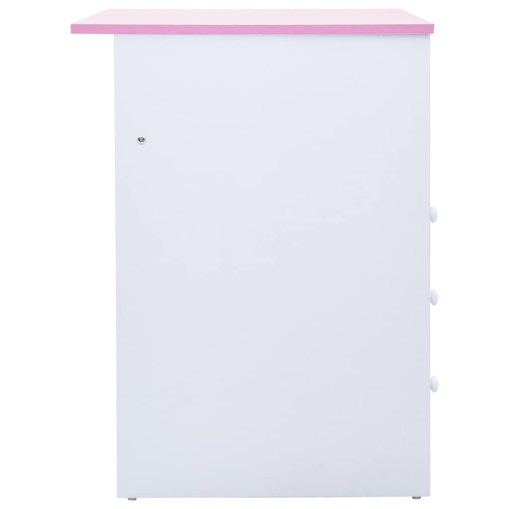 287447 vidaXL Children Drawing Study Desk Tiltable Pink and White