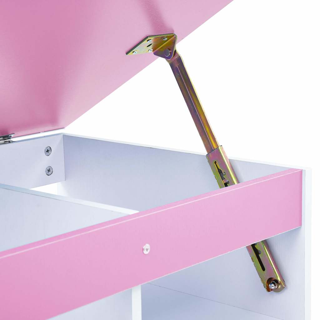 287447 vidaXL Children Drawing Study Desk Tiltable Pink and White