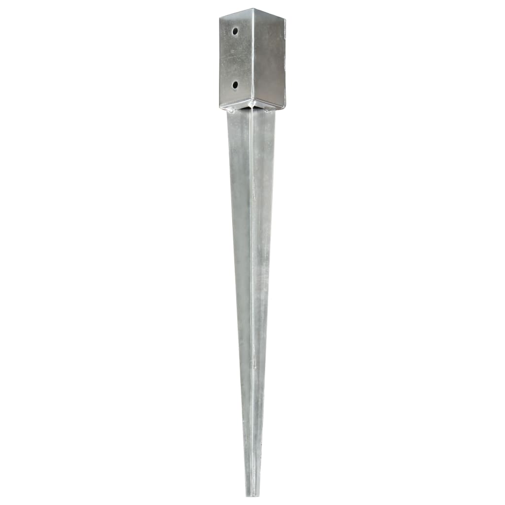 Ground Spikes 6 pcs Silver 7x7x75 cm Galvanised Steel