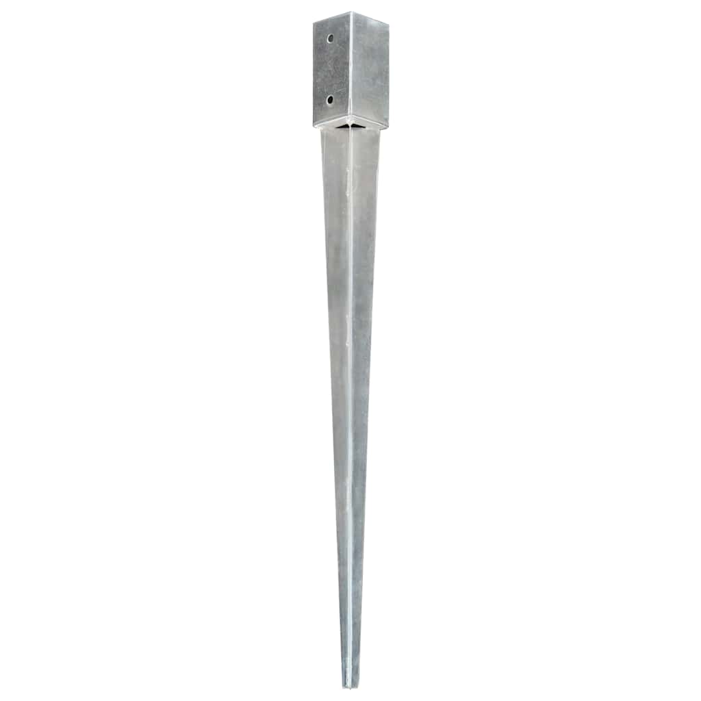 Ground Spikes 6 pcs Silver 7x7x90 cm Galvanised Steel
