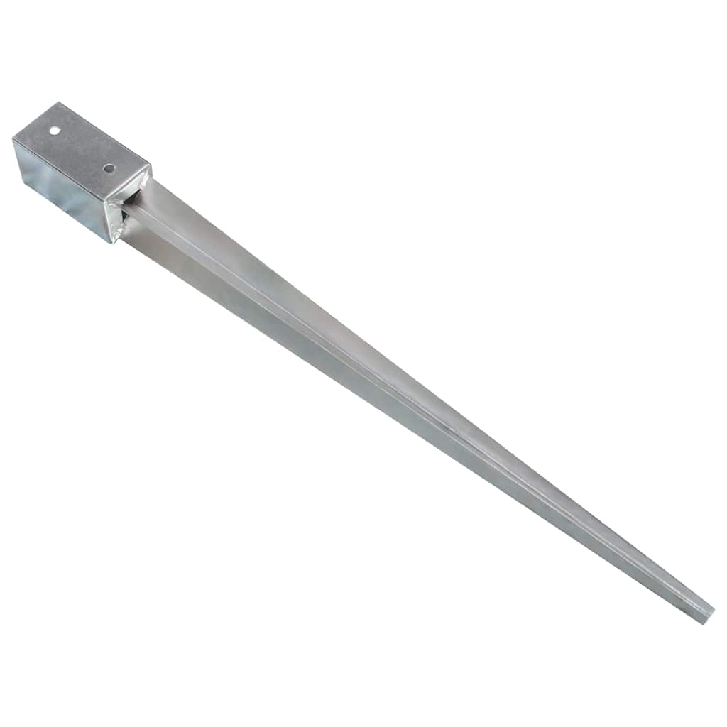Ground Spikes 6 pcs Silver 7x7x90 cm Galvanised Steel