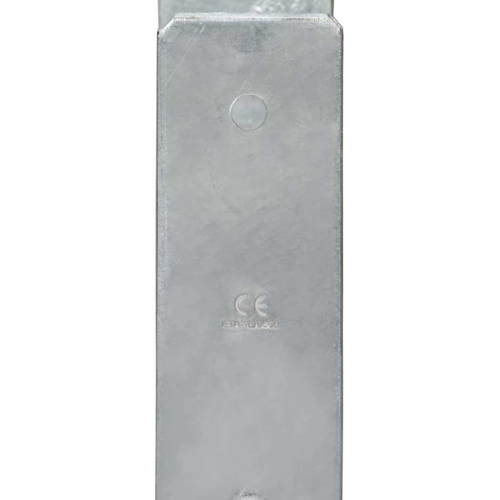 Fence Anchors 2 pcs Silver 8x6x60 cm Galvanised Steel