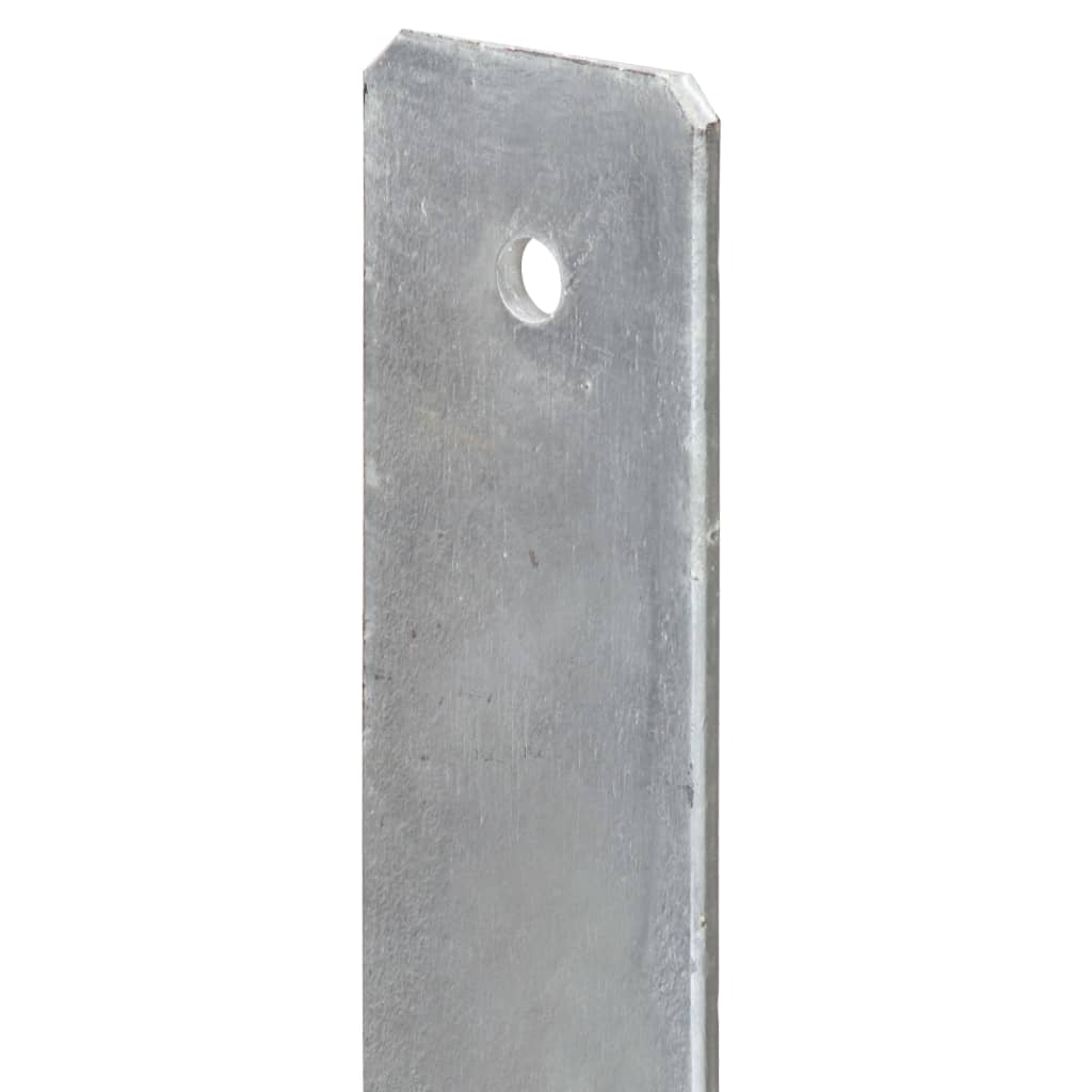 Fence Anchors 2 pcs Silver 8x6x60 cm Galvanised Steel