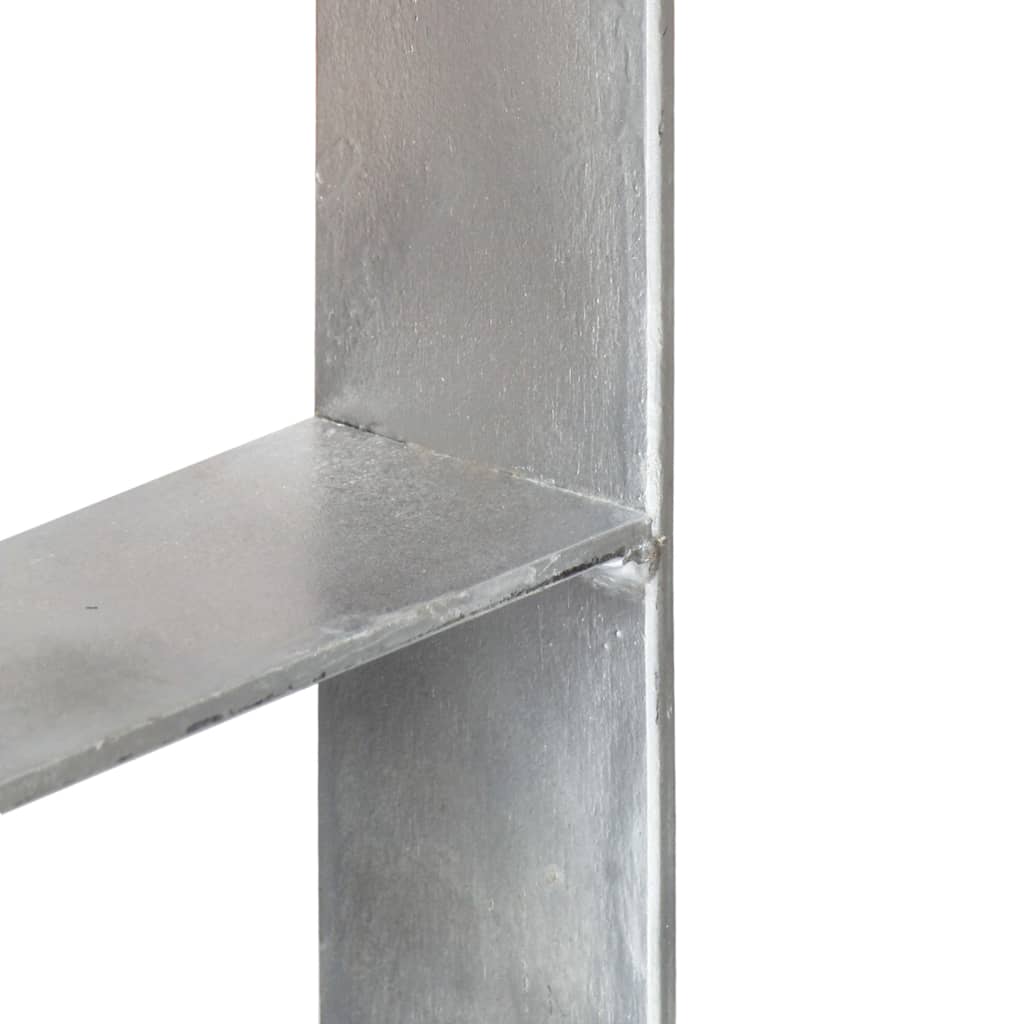 Fence Anchors 2 pcs Silver 8x6x60 cm Galvanised Steel
