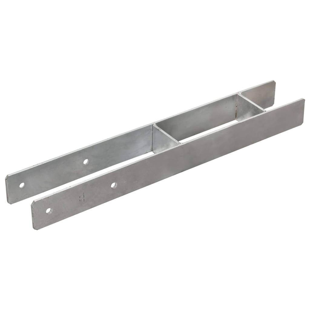 Fence Anchors 6 pcs Silver 8x6x60 cm Galvanised Steel