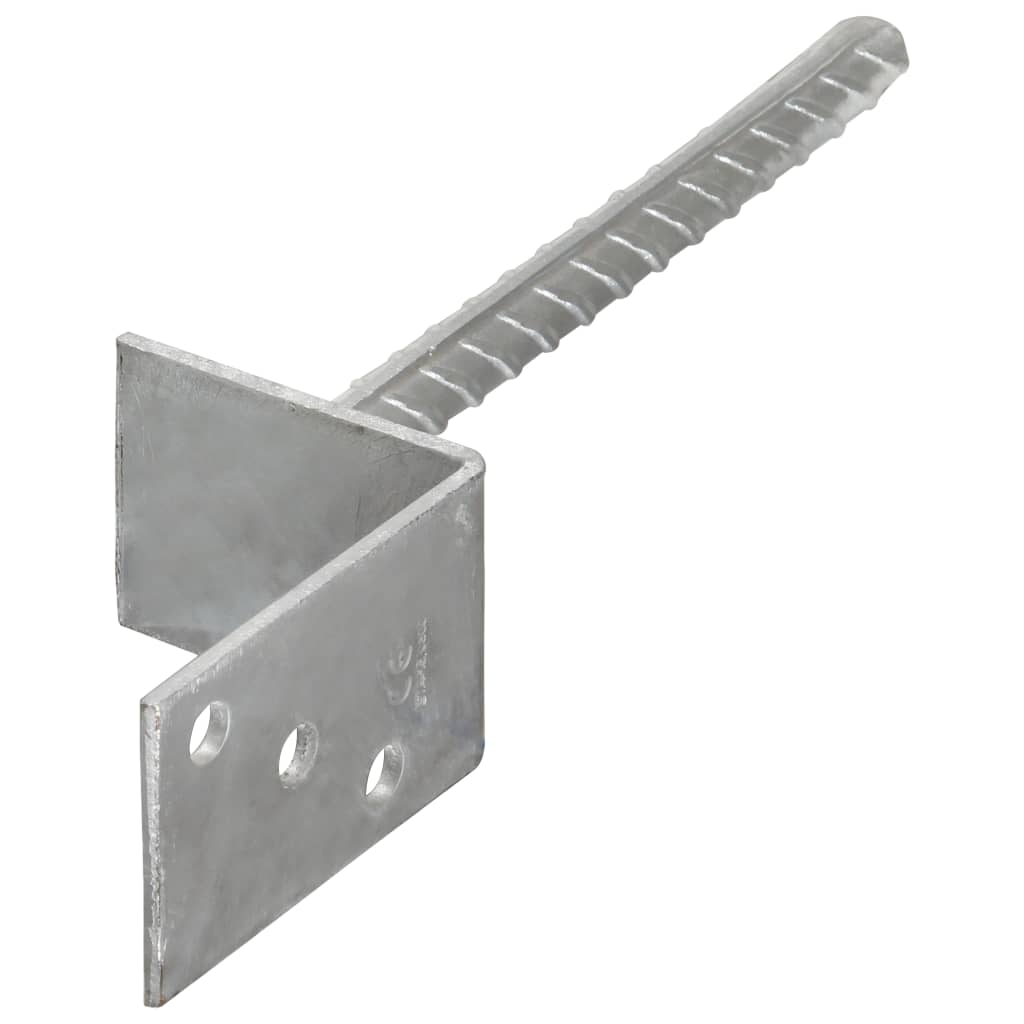 Fence Anchors 12 pcs Silver 8x6x30 cm Galvanised Steel