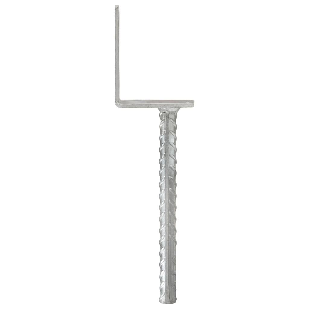 Fence Anchors 12 pcs Silver 8x6x30 cm Galvanised Steel