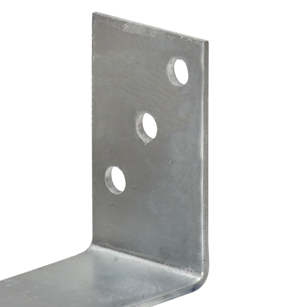 Fence Anchors 12 pcs Silver 8x6x30 cm Galvanised Steel