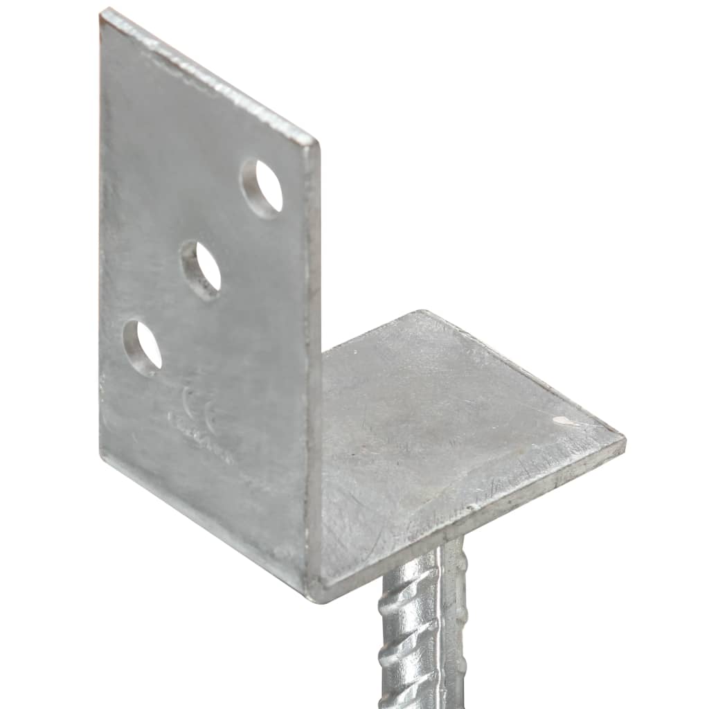 Fence Anchors 12 pcs Silver 8x6x30 cm Galvanised Steel