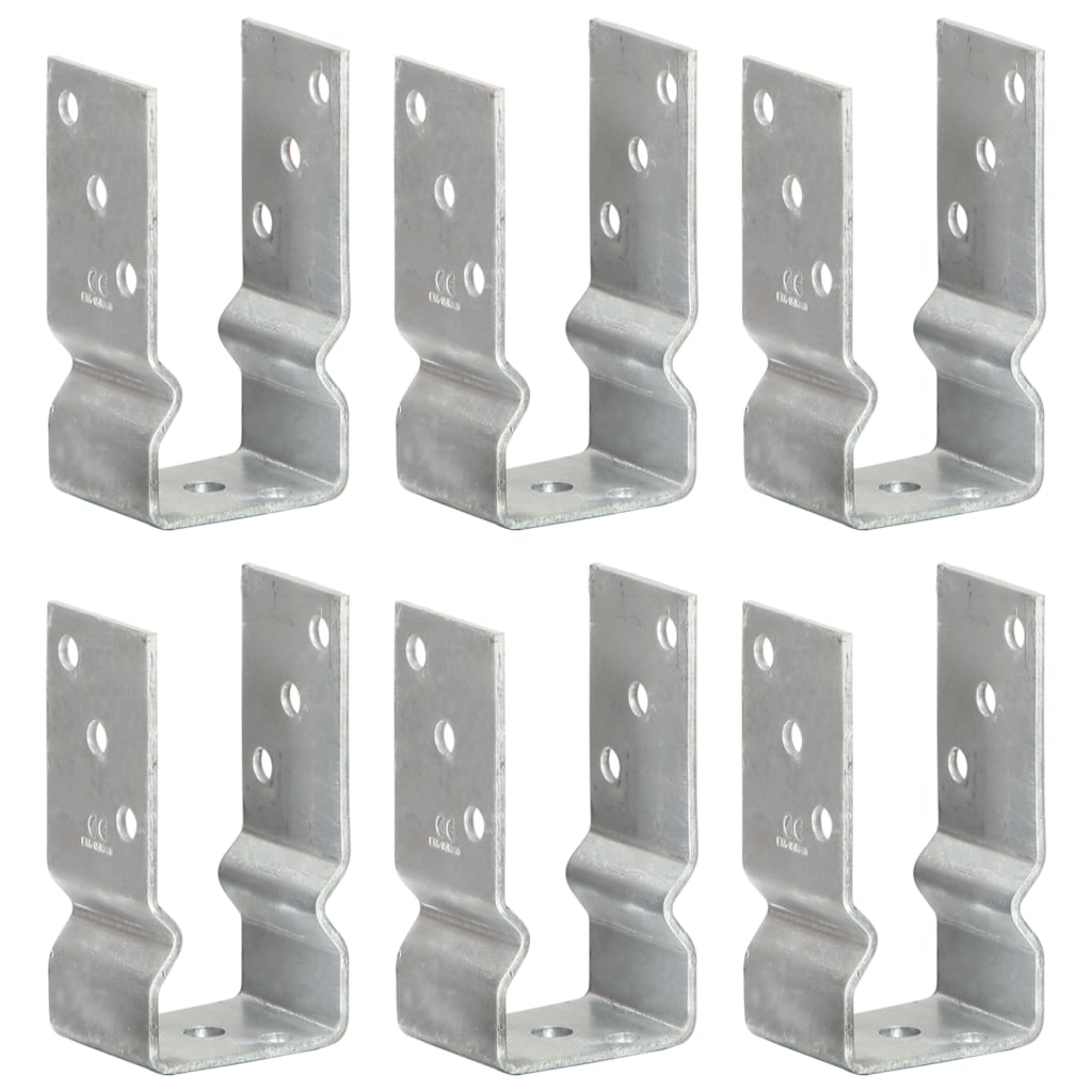 Fence Anchors 6 pcs Silver 7x6x15 cm Galvanised Steel