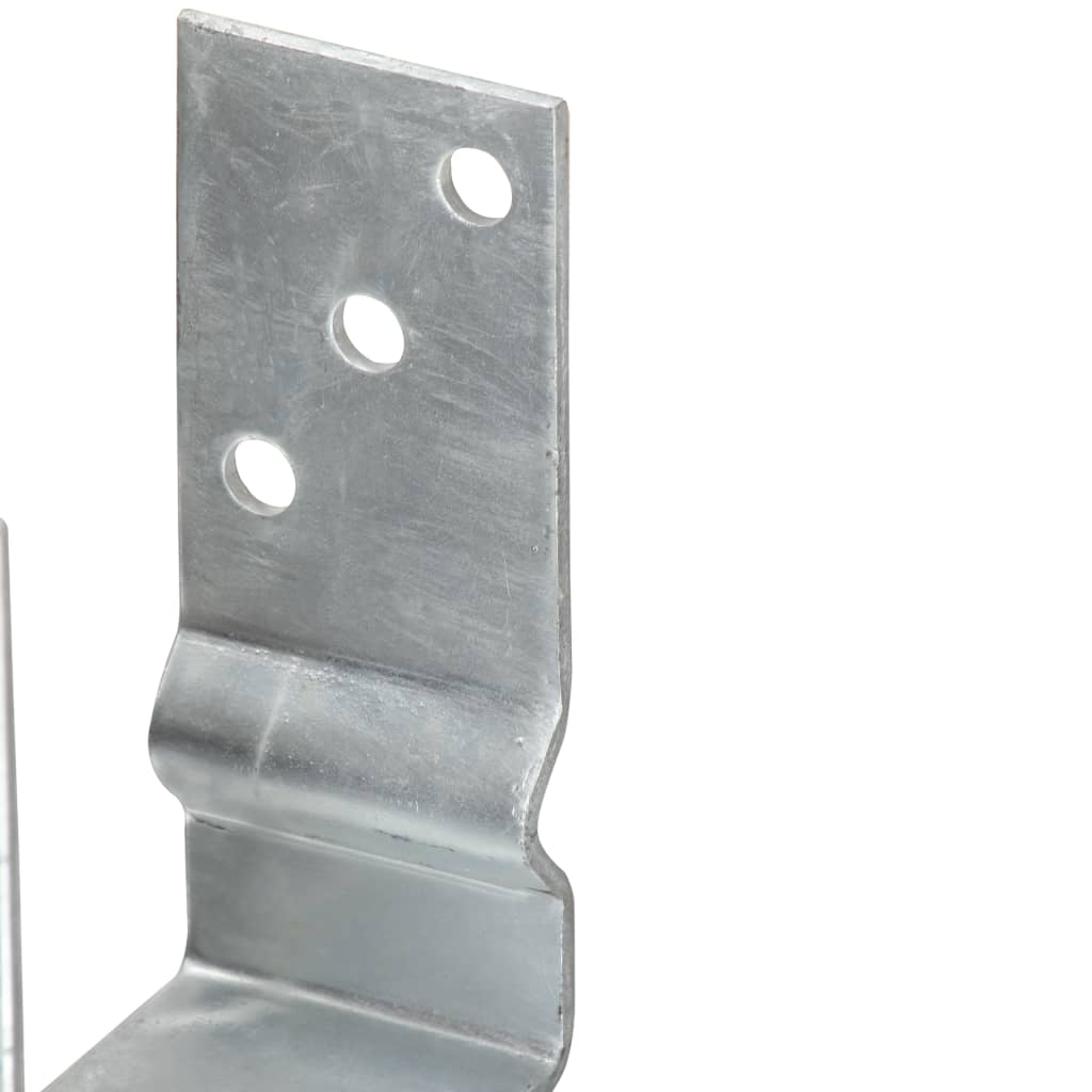 Fence Anchors 12 pcs Silver 8x6x15 cm Galvanised Steel