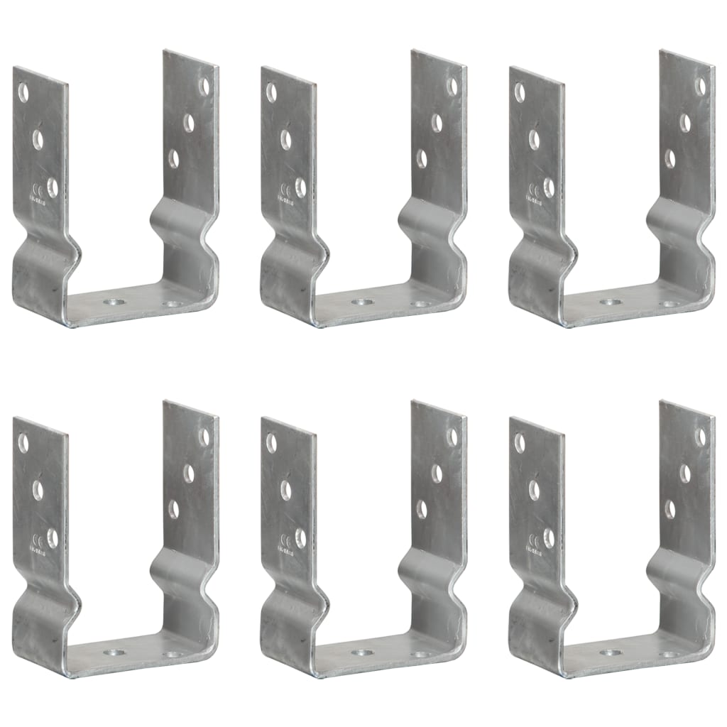 Fence Anchors 6 pcs Silver 10x6x15 cm Galvanised Steel