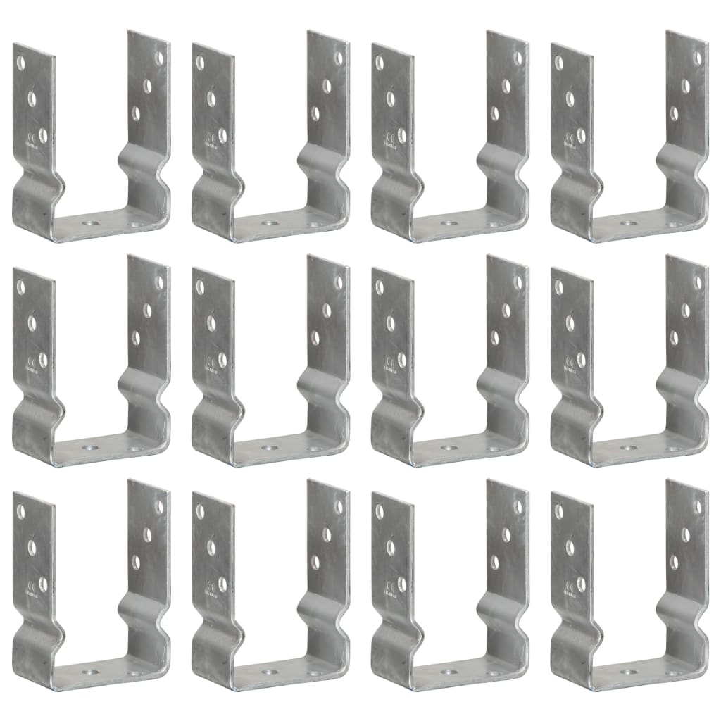 Fence Anchors 12 pcs Silver 10x6x15 cm Galvanised Steel