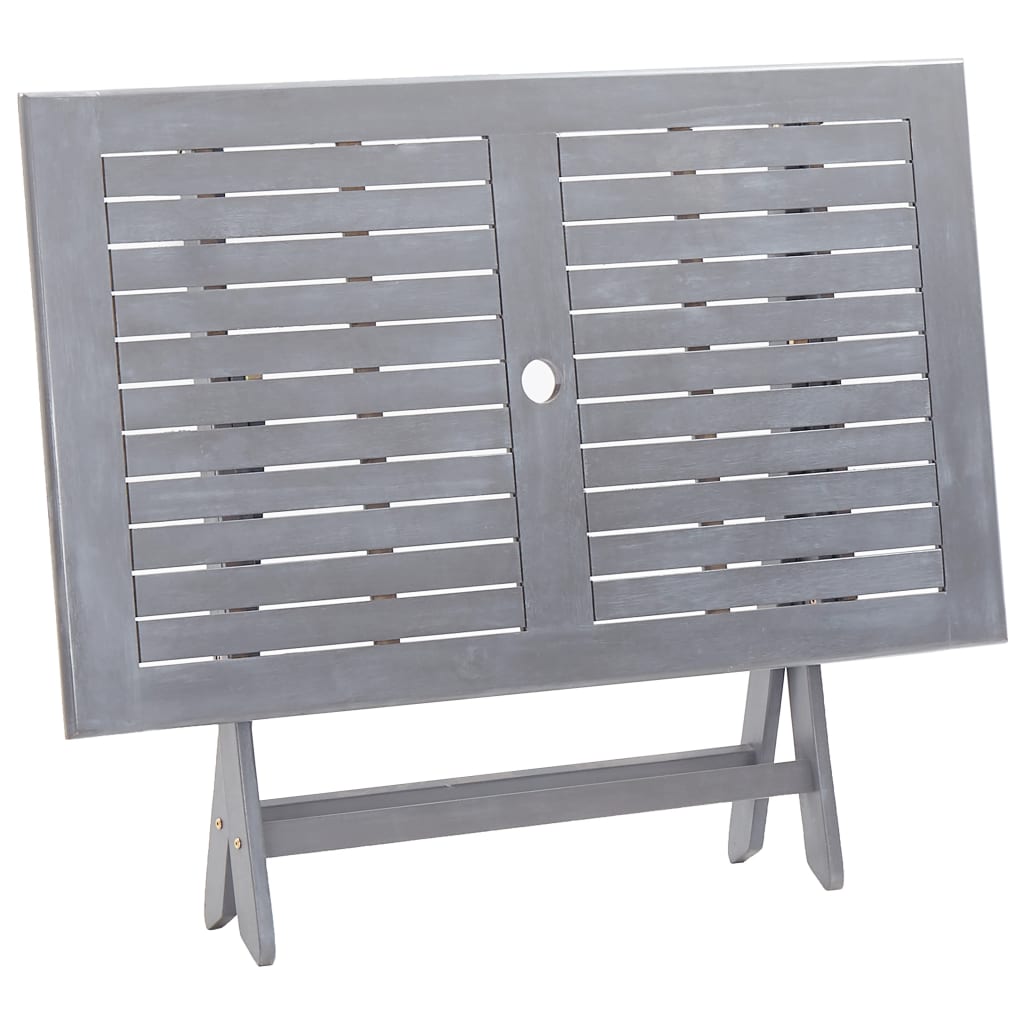 Garden Dining Set | Grey | Solid Acacia wood | Medium | Foldable