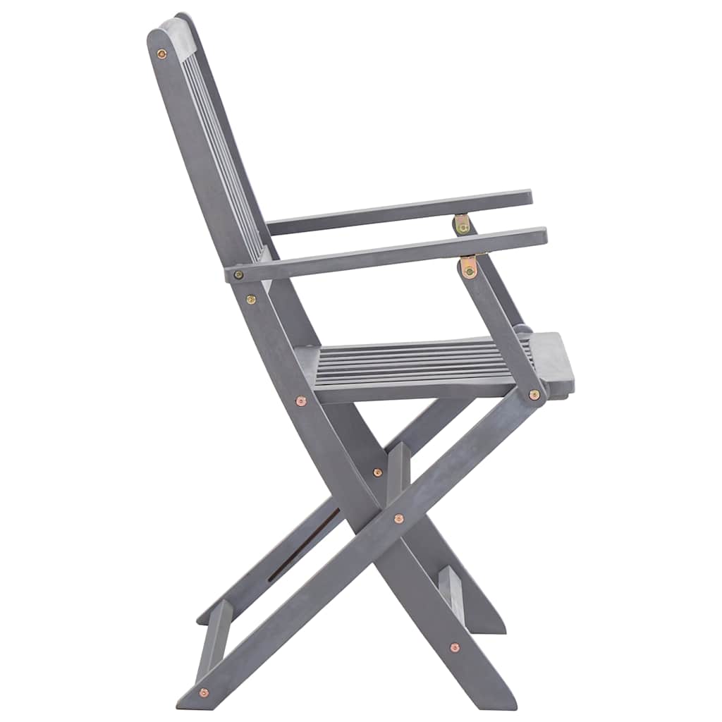 Garden Dining Set | Grey | Solid Acacia wood | Medium | Foldable