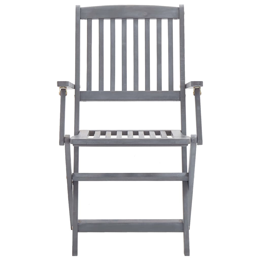 Garden Dining Set | Grey | Solid acacia wood | Medium | Foldable