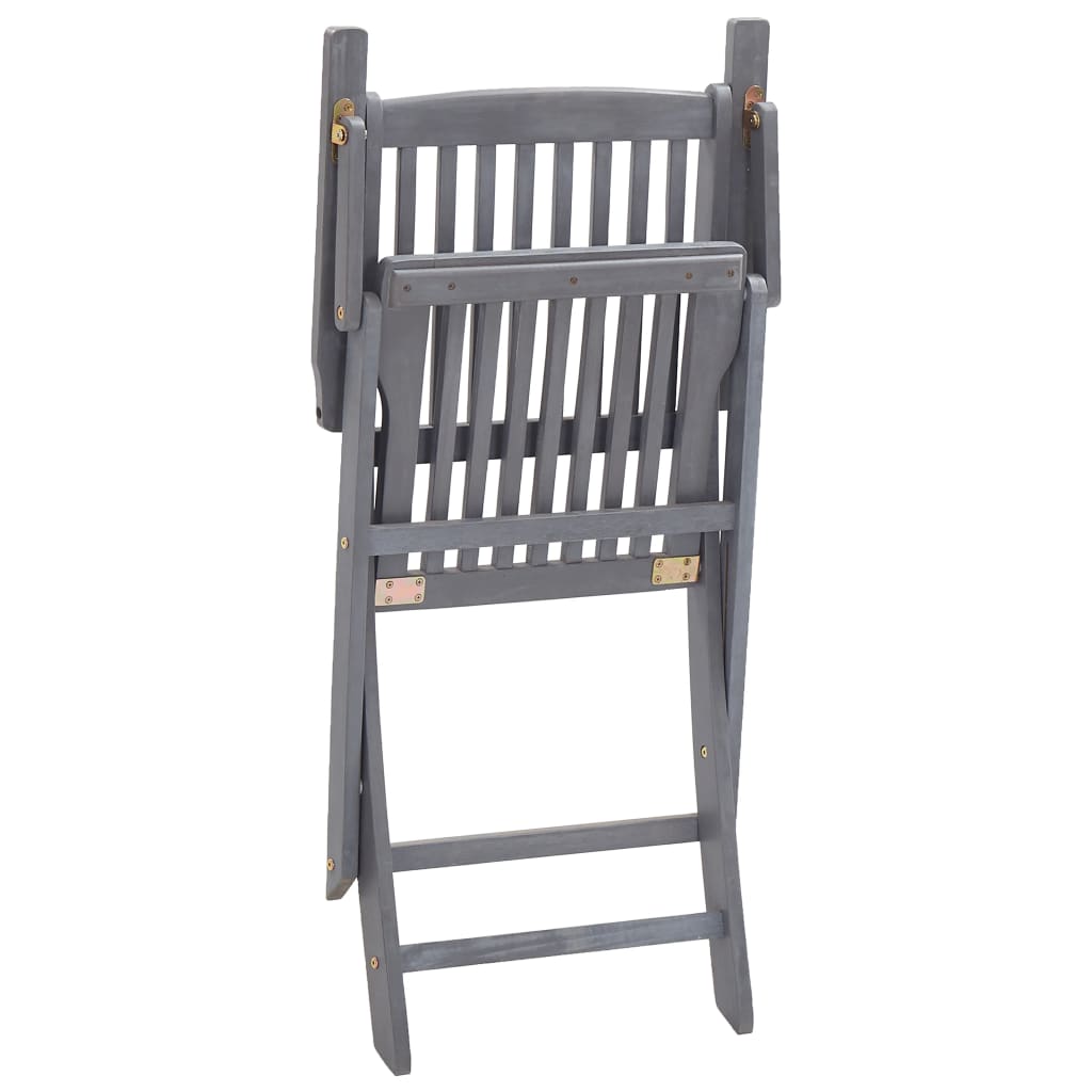 Garden Dining Set | Grey | Solid acacia wood | Medium | Foldable