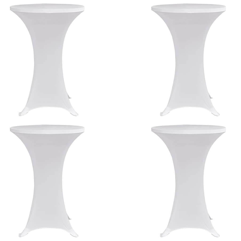 Standing Table Cover Ø80 cm White Stretch 4 pcs