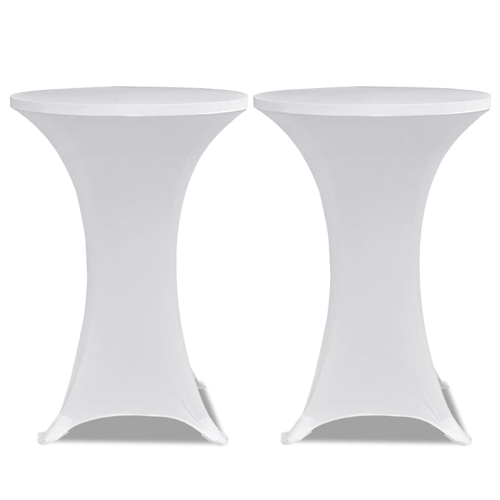 Standing Table Cover Ø80 cm White Stretch 4 pcs