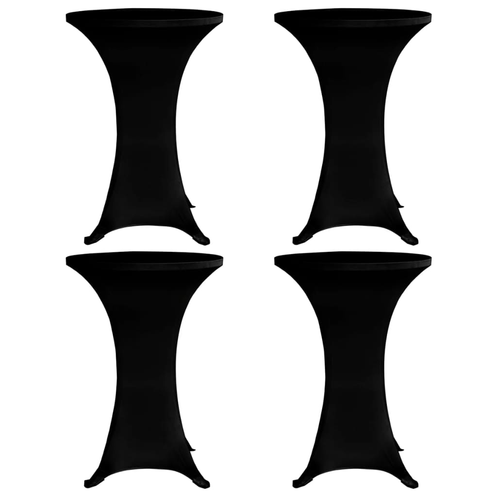 Standing Table Cover Ø60 cm Black Stretch 4 pcs