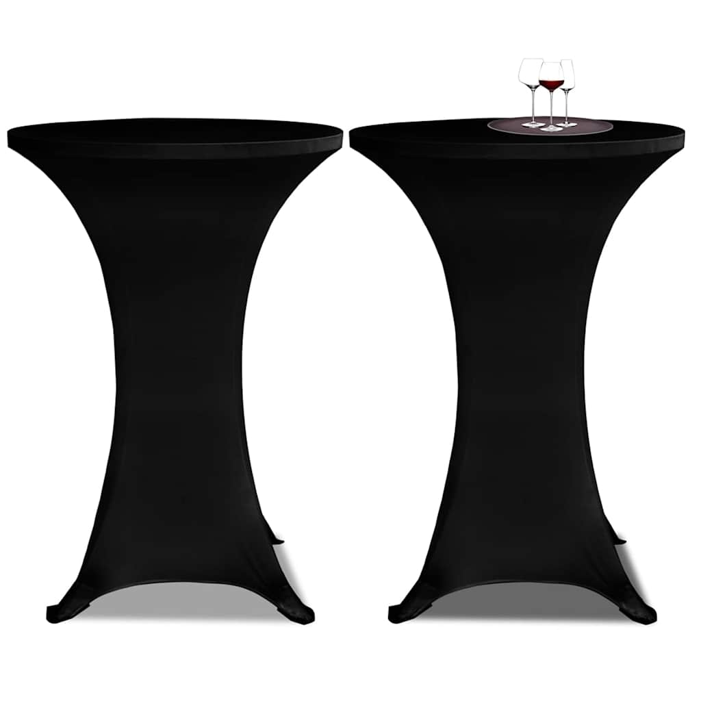Standing Table Cover Ø70 cm Black Stretch 4 pcs