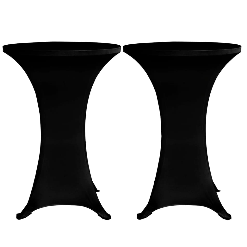 Standing Table Cover Ø70 cm Black Stretch 4 pcs