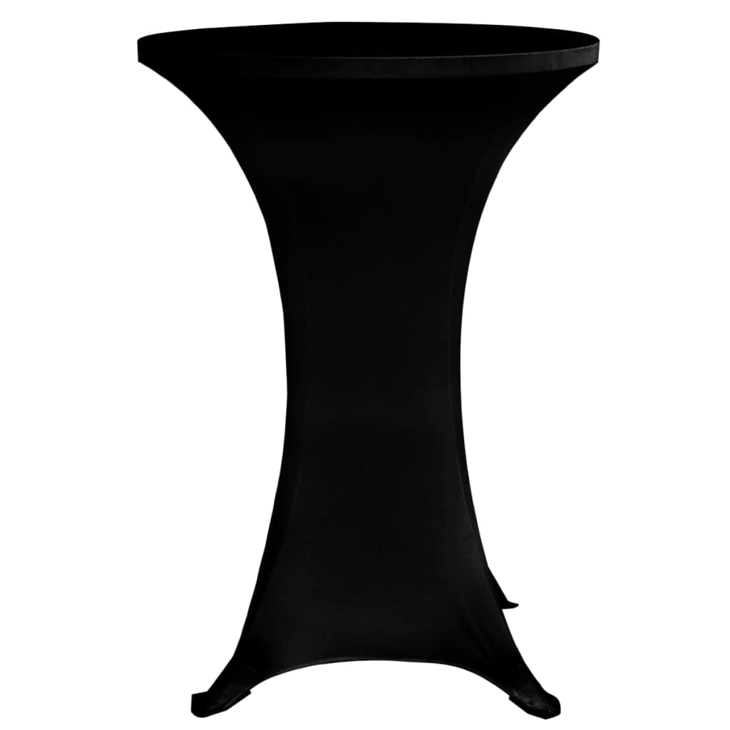 Standing Table Cover Ø70 cm Black Stretch 4 pcs