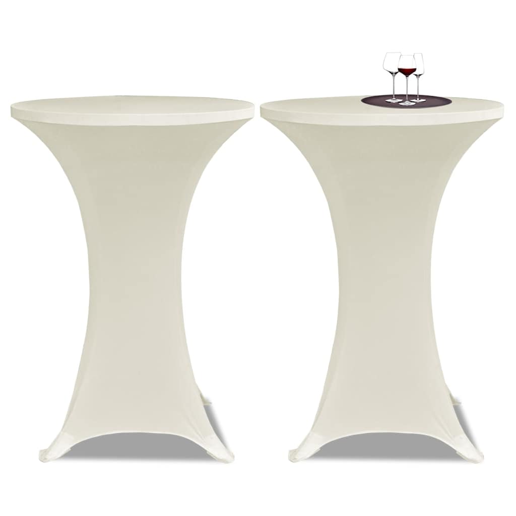 Standing Table Cover Ø60 cm Cream Stretch 4 pcs